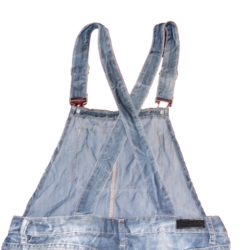 harmony and havoc distressed light wash denim overalls - Picture 14 of 16